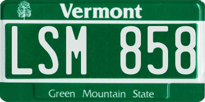 VT license plate LSM858