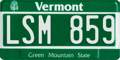 VT license plate LSM859