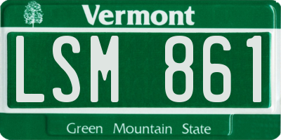 VT license plate LSM861