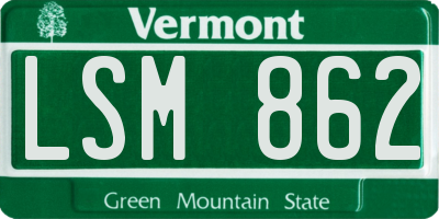 VT license plate LSM862