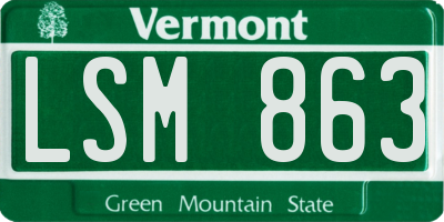 VT license plate LSM863