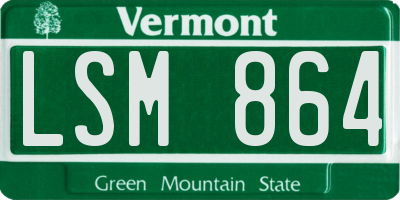 VT license plate LSM864
