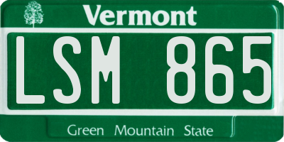 VT license plate LSM865