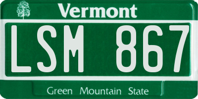 VT license plate LSM867