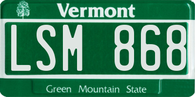 VT license plate LSM868