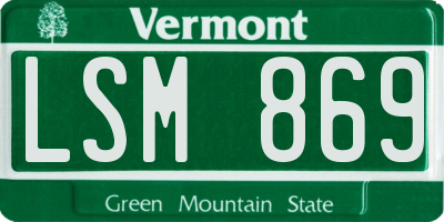 VT license plate LSM869