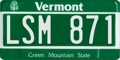 VT license plate LSM871