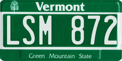VT license plate LSM872