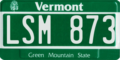 VT license plate LSM873