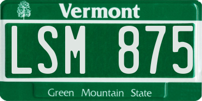 VT license plate LSM875