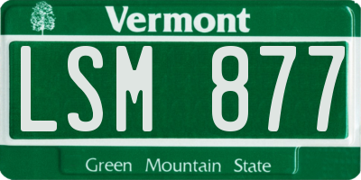 VT license plate LSM877