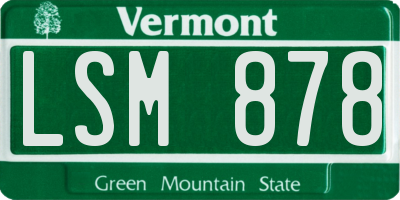 VT license plate LSM878
