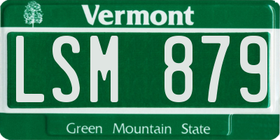 VT license plate LSM879
