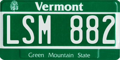 VT license plate LSM882