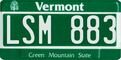 VT license plate LSM883