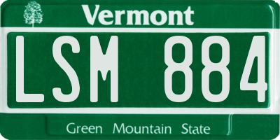 VT license plate LSM884