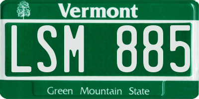 VT license plate LSM885