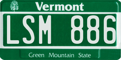 VT license plate LSM886