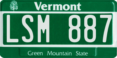 VT license plate LSM887