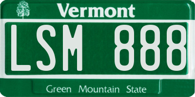VT license plate LSM888