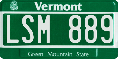 VT license plate LSM889