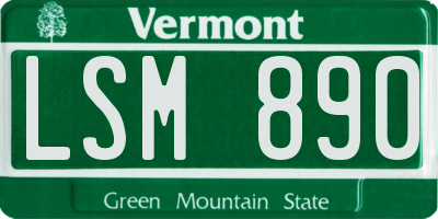 VT license plate LSM890