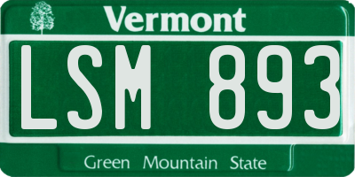 VT license plate LSM893