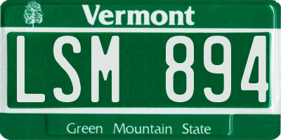 VT license plate LSM894