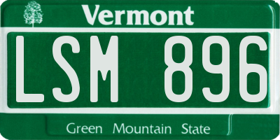 VT license plate LSM896