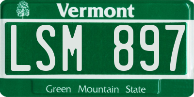 VT license plate LSM897