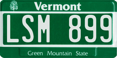 VT license plate LSM899