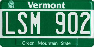 VT license plate LSM902