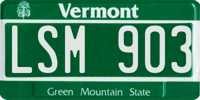 VT license plate LSM903