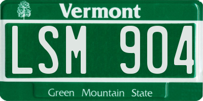 VT license plate LSM904