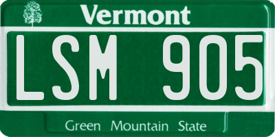 VT license plate LSM905