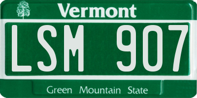 VT license plate LSM907