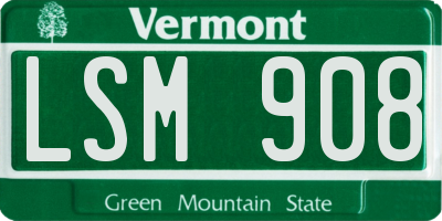 VT license plate LSM908