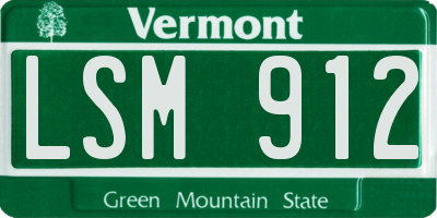 VT license plate LSM912