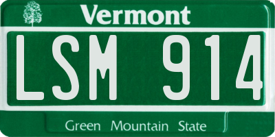 VT license plate LSM914