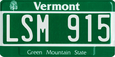 VT license plate LSM915