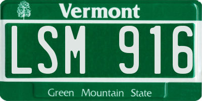 VT license plate LSM916