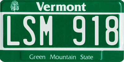 VT license plate LSM918
