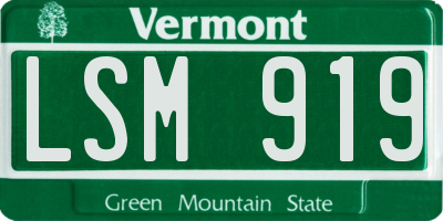 VT license plate LSM919