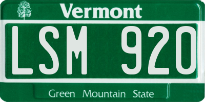 VT license plate LSM920
