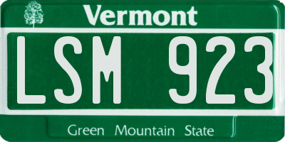 VT license plate LSM923