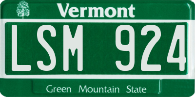 VT license plate LSM924