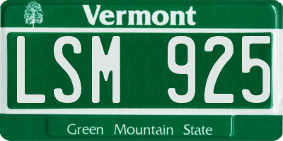 VT license plate LSM925