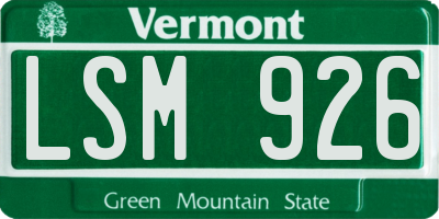 VT license plate LSM926