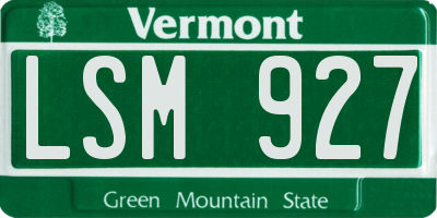 VT license plate LSM927