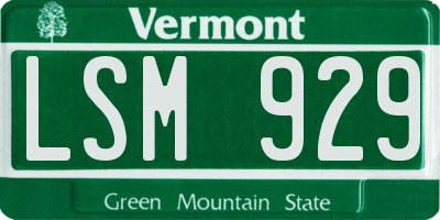 VT license plate LSM929